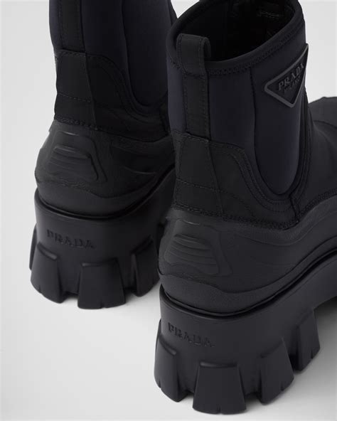 prada black logo boots|nylon prada boots women.